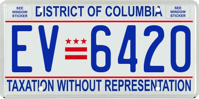 DC license plate EV6420