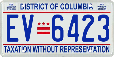 DC license plate EV6423