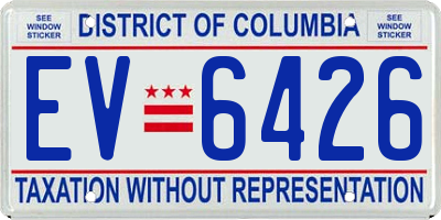 DC license plate EV6426