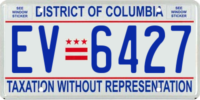 DC license plate EV6427