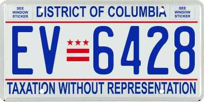 DC license plate EV6428