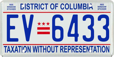 DC license plate EV6433