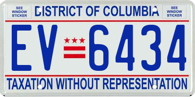 DC license plate EV6434