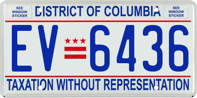 DC license plate EV6436