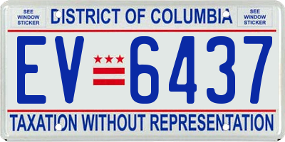 DC license plate EV6437