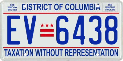 DC license plate EV6438