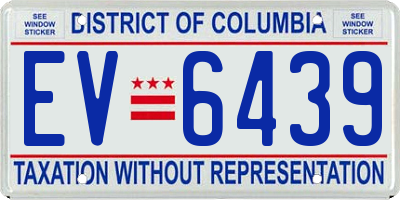 DC license plate EV6439