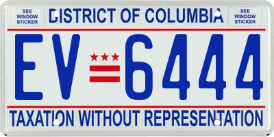 DC license plate EV6444