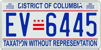 DC license plate EV6445