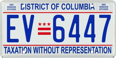 DC license plate EV6447