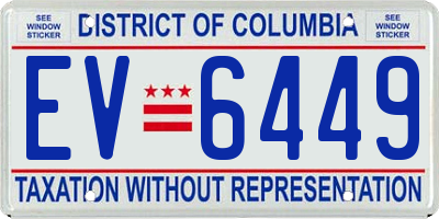 DC license plate EV6449