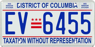 DC license plate EV6455