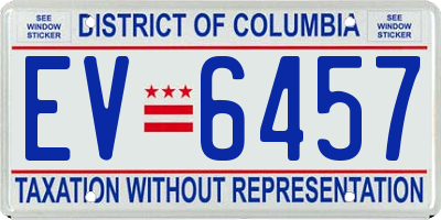 DC license plate EV6457
