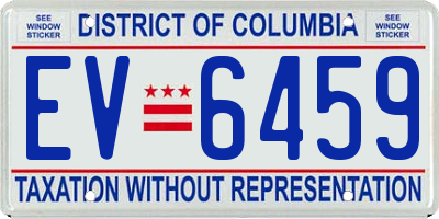 DC license plate EV6459