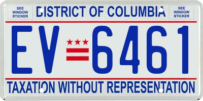 DC license plate EV6461