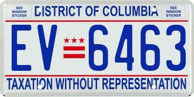 DC license plate EV6463