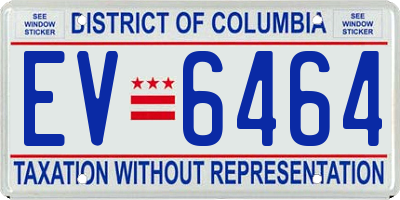 DC license plate EV6464