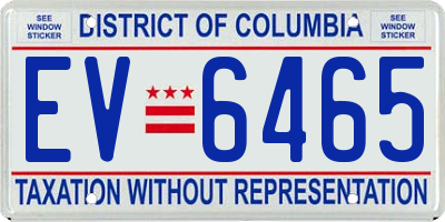 DC license plate EV6465