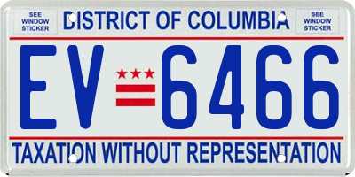 DC license plate EV6466