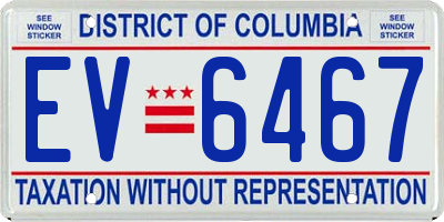 DC license plate EV6467
