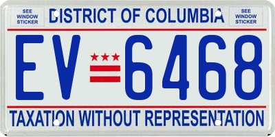 DC license plate EV6468