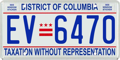 DC license plate EV6470