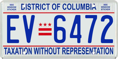 DC license plate EV6472