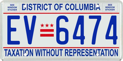 DC license plate EV6474