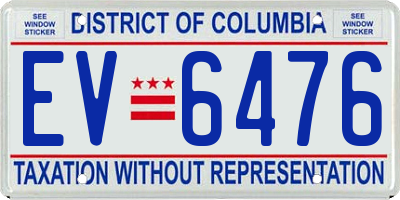 DC license plate EV6476