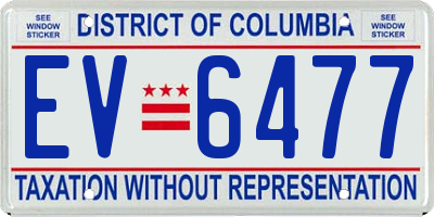 DC license plate EV6477