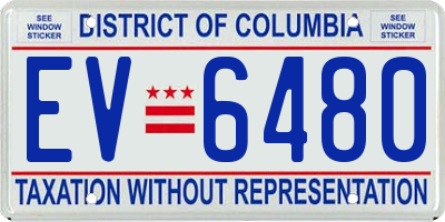DC license plate EV6480