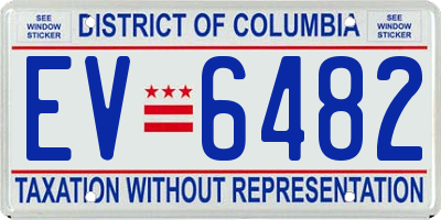 DC license plate EV6482