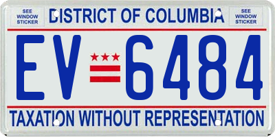 DC license plate EV6484
