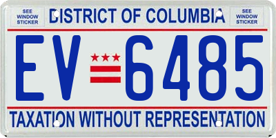 DC license plate EV6485