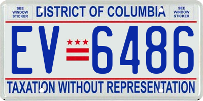 DC license plate EV6486