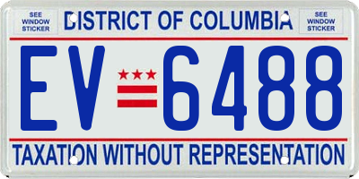 DC license plate EV6488