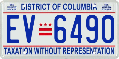 DC license plate EV6490