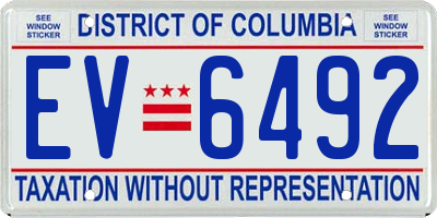 DC license plate EV6492