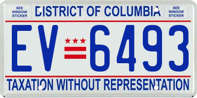 DC license plate EV6493