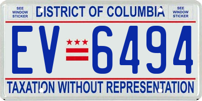 DC license plate EV6494