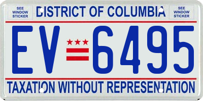 DC license plate EV6495