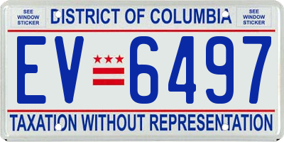DC license plate EV6497