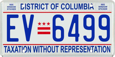 DC license plate EV6499