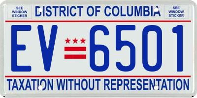 DC license plate EV6501