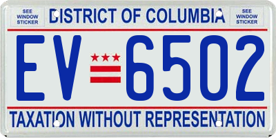 DC license plate EV6502