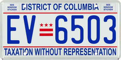 DC license plate EV6503