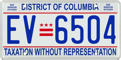 DC license plate EV6504