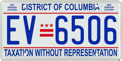 DC license plate EV6506