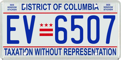 DC license plate EV6507