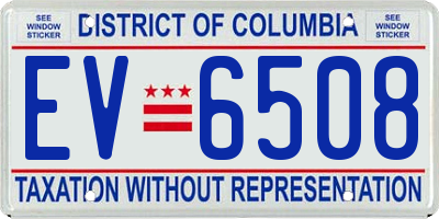 DC license plate EV6508